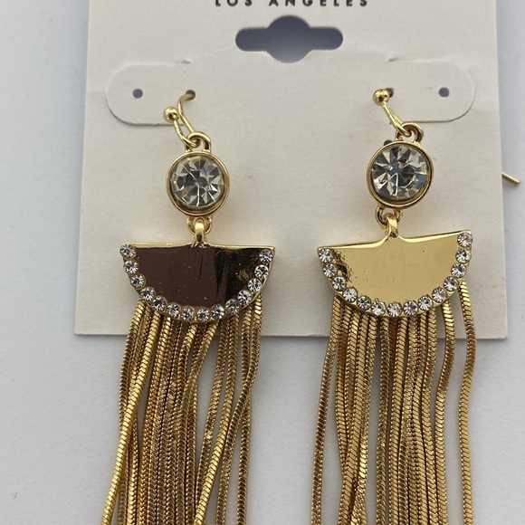 Guess Gold Tone Drop Chain Tassel earrings - Picture 2 of 2